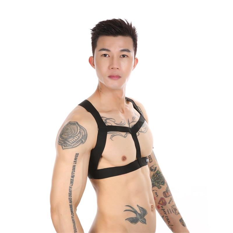 Male Lingerie Harness Men Fetish Bondage Sexy Body Chest Straps Hollow Out Clothing Hombre Arnes Shoulder Costume