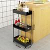 2/3/4 Tier Slim Storage Cart Kitchen Bathroom Organizer Shelf Mobile Shelving Rolling Cart with Wheels Movable Gap Storage Rack