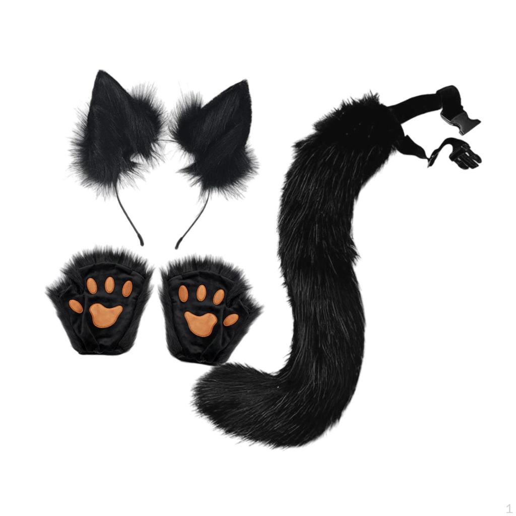Костюм лисы в виде животного с ушками, хвостом и лапами для ролевых игр для женщин