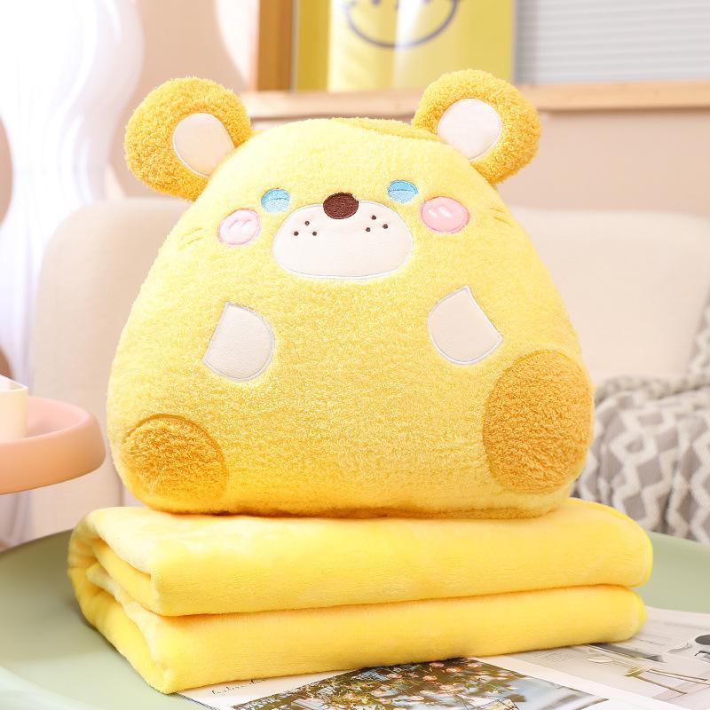 Cute Panda Rabbit Throw Pillow Blanket Plush Toy Office Nap Air Conditioner Blanket Girl Birthday Gift