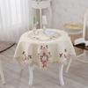 European -Style Embroidered Round Table Round Tablecloth Household Hollow Pastoral Tablecloth Chair Cushion Chair Cover Set