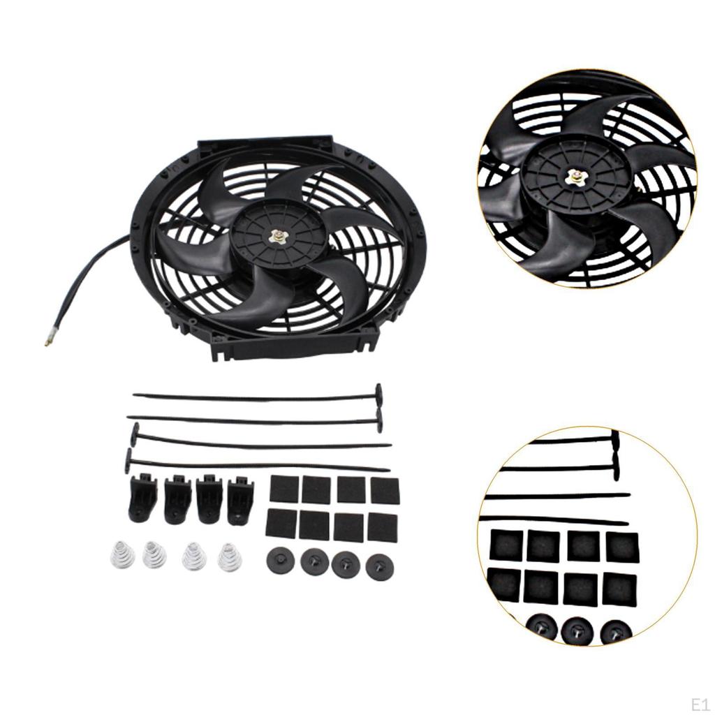 Вентилятор охлаждения радиатора 6 лопастей аксессуары с монтажным комплектом черные запасные части толкающего или тянущего типа