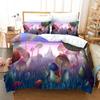 Dreamy Elf World Bedding Set Magic Mushroom Quilt Cover Pillowcase 2/3pcs King Queen Bed Cover Single Double Bed Home Textile