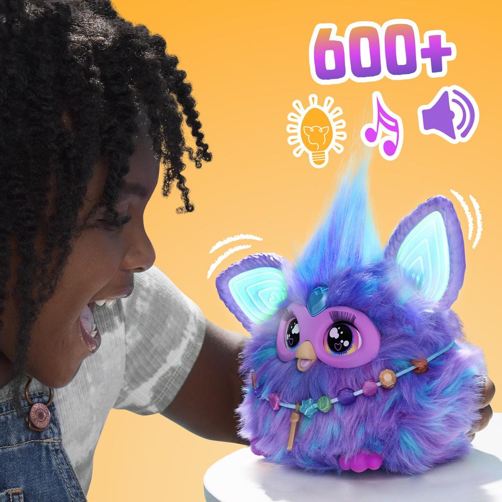 Hasbro Furby Purple интерактивная игрушка для мальчиков и девочек рождественский подарок возрастов поставляется с 15 модными аниматронными электрическими мягкими игрушками для детей F6743
