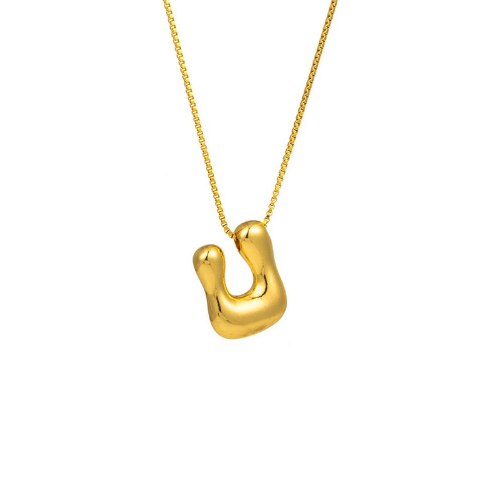 Alphabet Letter Pendant Necklace Gold Color A-Z Letter Clavicle Chain Delicate Women Choker  Women