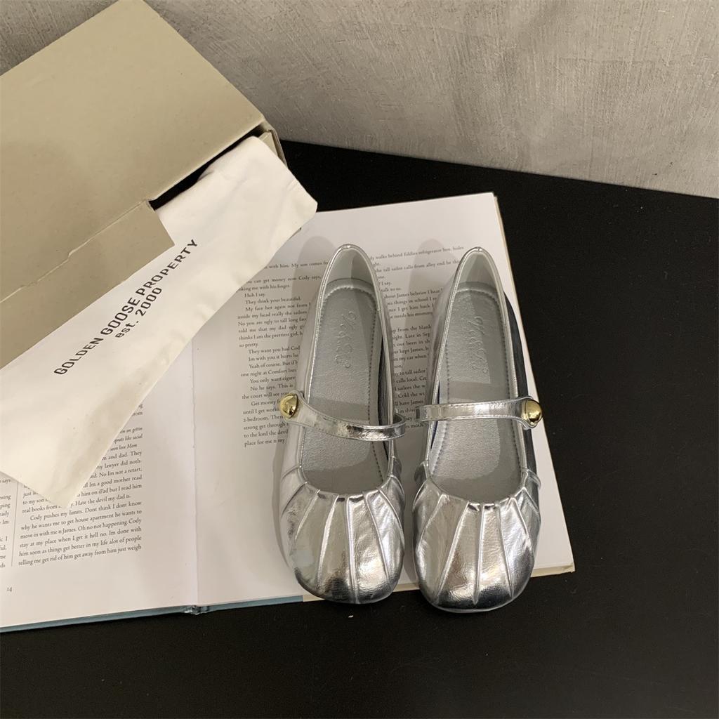 Women Vintage Mary Jane Shoes Leather Flats Dress Shoe New Autumn Shallow Soft Soles Leather Shoes Casual Buckle Shoes Footwear