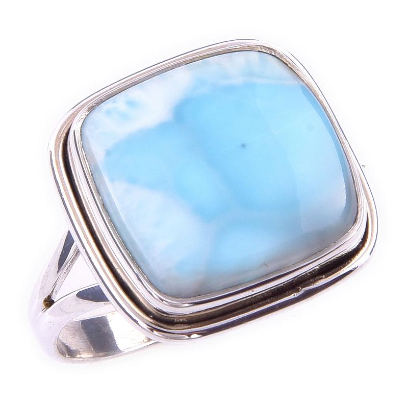 Кольцо из серебра 925 пробы с драгоценным камнем Natural Republic Larimar, размер 10 i3i24