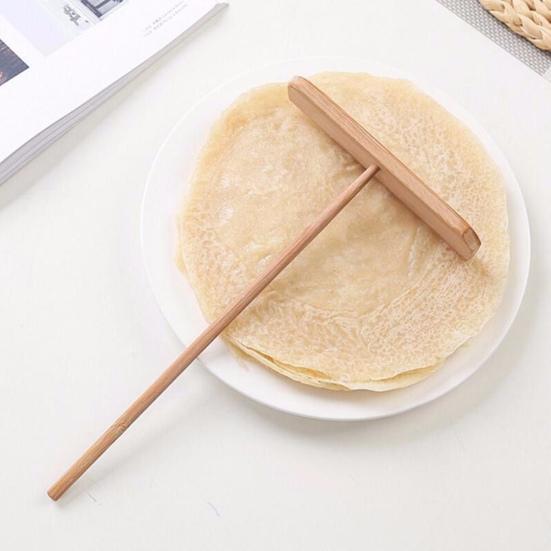 1/1 Set Crepe Spreader Heat-resistant Burr-free Non-stick Time-saving Scratch Resistant Bamboo Dragonfly Egg Pie Scraper Home Supply