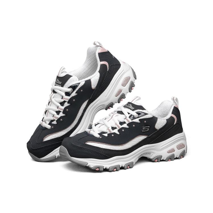 Skechers D'LITES Textile , Synthetic Leather Cushioning , Wear Resistant Low top Running Shoes Women's Marine Blue (Unisex) Running Shoes