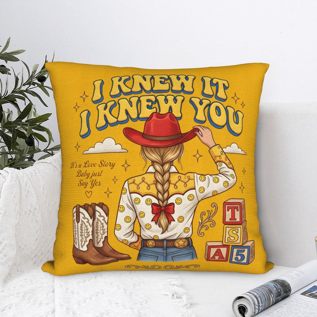 I Knew It I Knew You Country Square Pillow Covers Polyester Sofa TS5 Cushion Case Cool Decorative Pillowcase 40*40