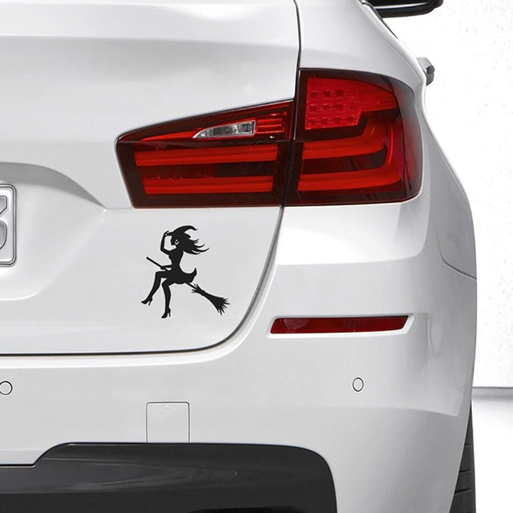 Забавная метла ведьма Светоотражающий автомобиль кузов окна бампер наклейки наклейка декор авто наклейки