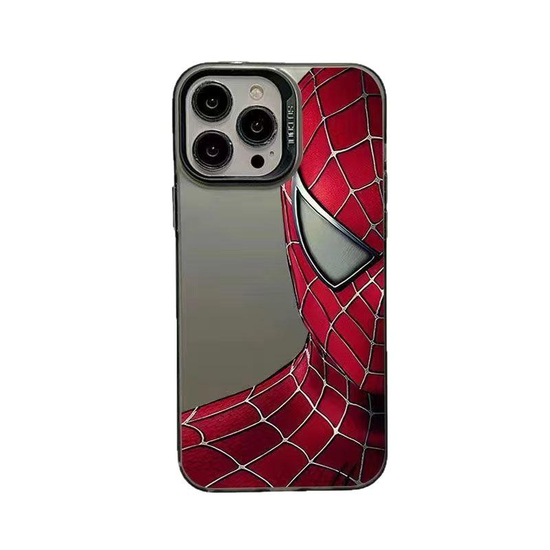 Spider-Man iPhone Case Colorful Silver Full Protection Shockproof Cover for iPhone 15 Pro Max/14 Pro/13 Pro Cool Print Case