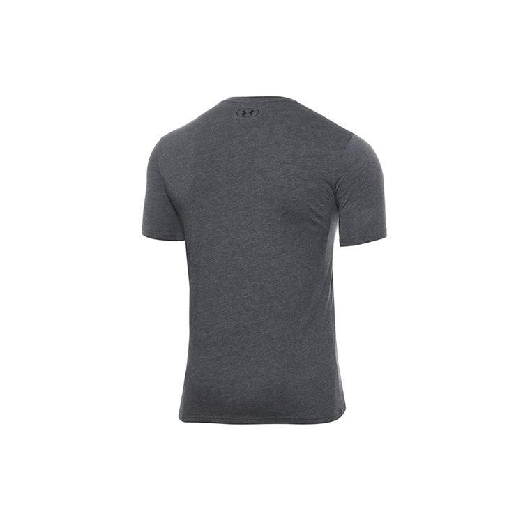 Under Armour Спортивная повседневная футболка с коротким рукавом и буквенным принтом, мужские топы, темно-серый цвет 1326799-019
