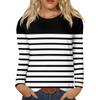 Рубашки с длинным рукавом для женщин, футболки в полоску с графическим принтом, блузки, повседневные базовые топы больших размеров, пуловеры