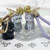 Ключница-колокольчик для кошки, брелок с фигуркой кошки, ремешок-держатель для ключей