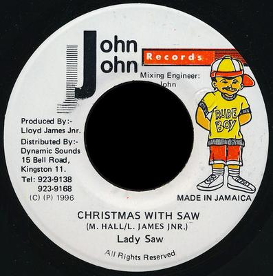 7-дюймовая пластинка LADY SAW Рождество с пилой NONE John John Recor 1996 Ямайка Регги Ска Даб Б/у