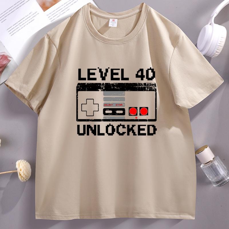 Level 40 Unlocked Gamer tshirt Birthday Party t Shirt 40th Birthday Gift For Him Funny Birthday Gaming Tee Video Game clothing