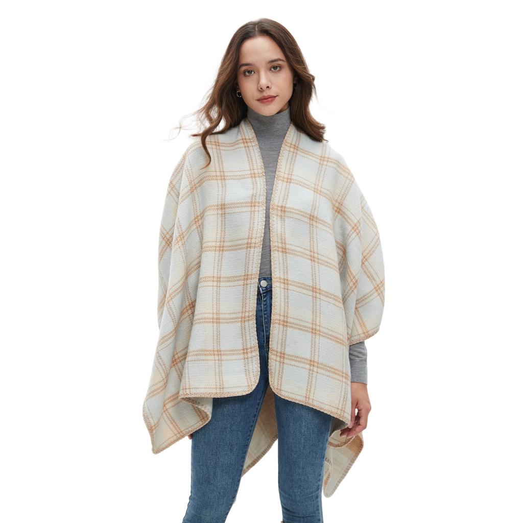 Autumn and Winter New Season Ladies Imitation Cashmere Double-sided Plaid Shawl