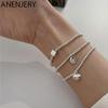 Geometric Square Heart Pendant Bracelet Simple Female Beads Chain Bracelet Wholesale