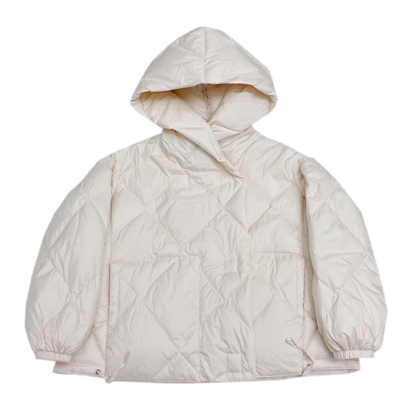 Зимняя Мода Пуховая Короткая Куртка Женская Толстая Теплая Куртка-Пуховик с Капюшоном Верхняя Одежда