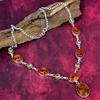 Baltic Amber & Citrine Necklace Gemstone Jewelry, 925 Solid Sterling Silver Adjustable Chain Necklace, Gift For Women Handmade Necklace