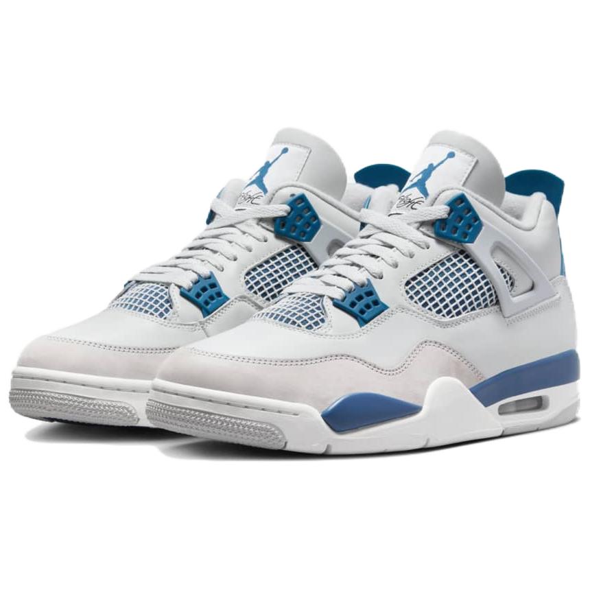 Кроссовки унисекс Air Jordan 4 Retro Military Blue 2024 кремово-белые нейтрально-серые FV5029-141