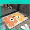 Mat Plush Floor With Cartoon Flower Print Design For Bedroom And Use Bathroom