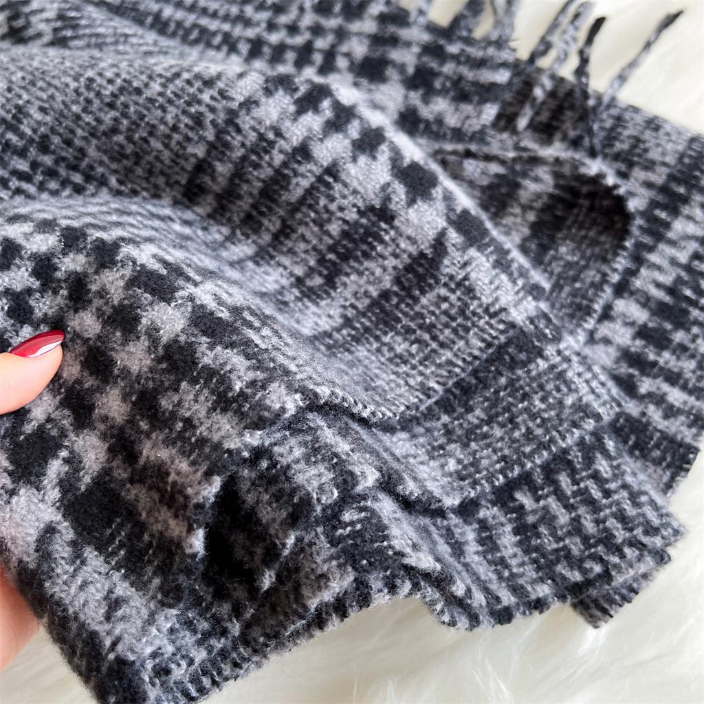 Autumn And Winter Striped Plaid Scarf Winter Versatile Warm Imitation Cashmere Shawl Couple Advanced Sense Thickened Scarf