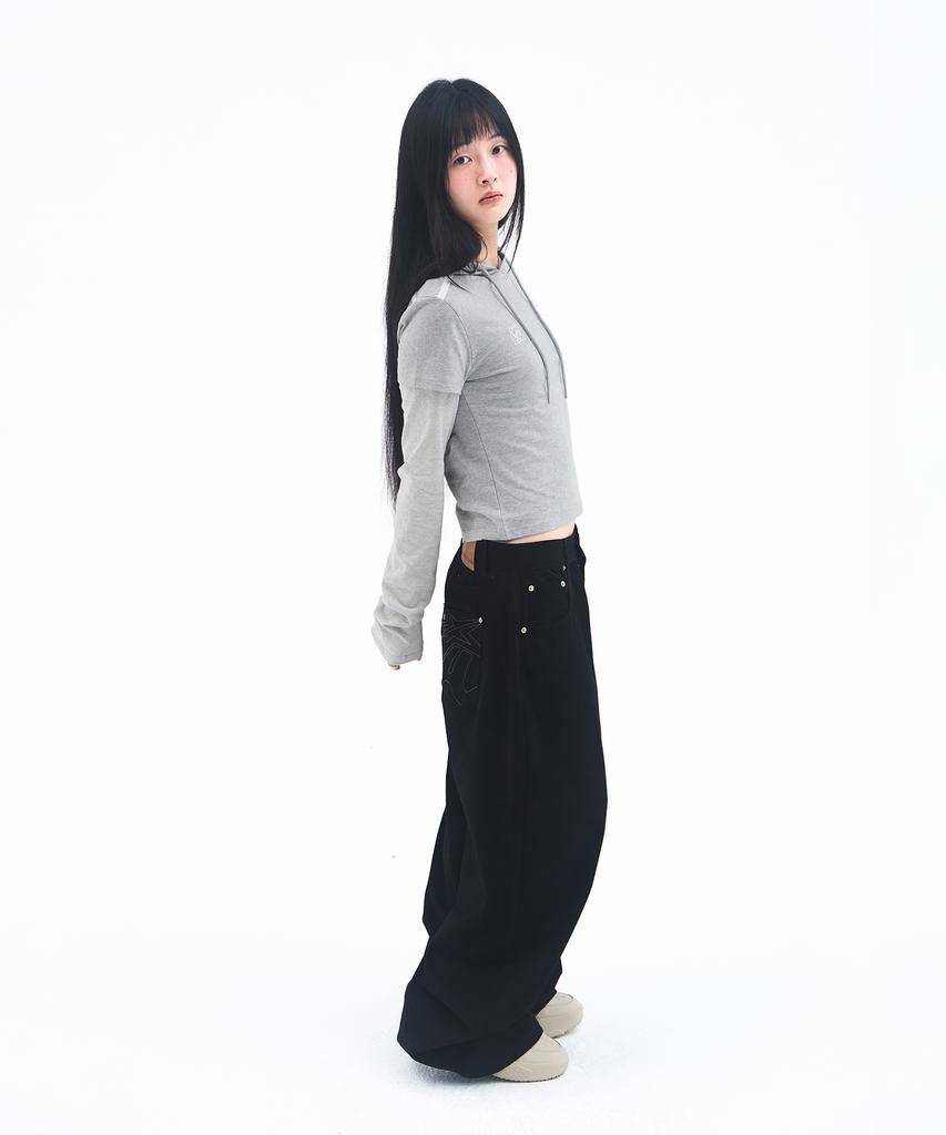 AMES-WORLDWIDE Overfit Cotton Pants Black