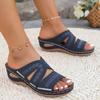 2024 Plus Size Women's Shoes Casual Women's Slippers Hot Sale Daily Slippers Women Embroidery Hollow Platform Light Wedge Sandal