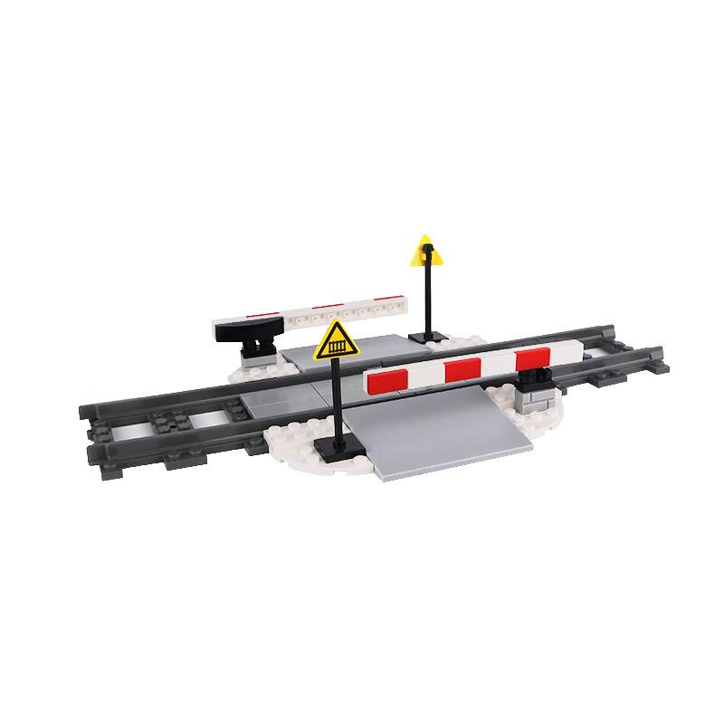 MOC City Train Building Block Train Track Corridor Elevating Rod Pedestrian Crossing Assembly Children's Toy Birthday Gift
