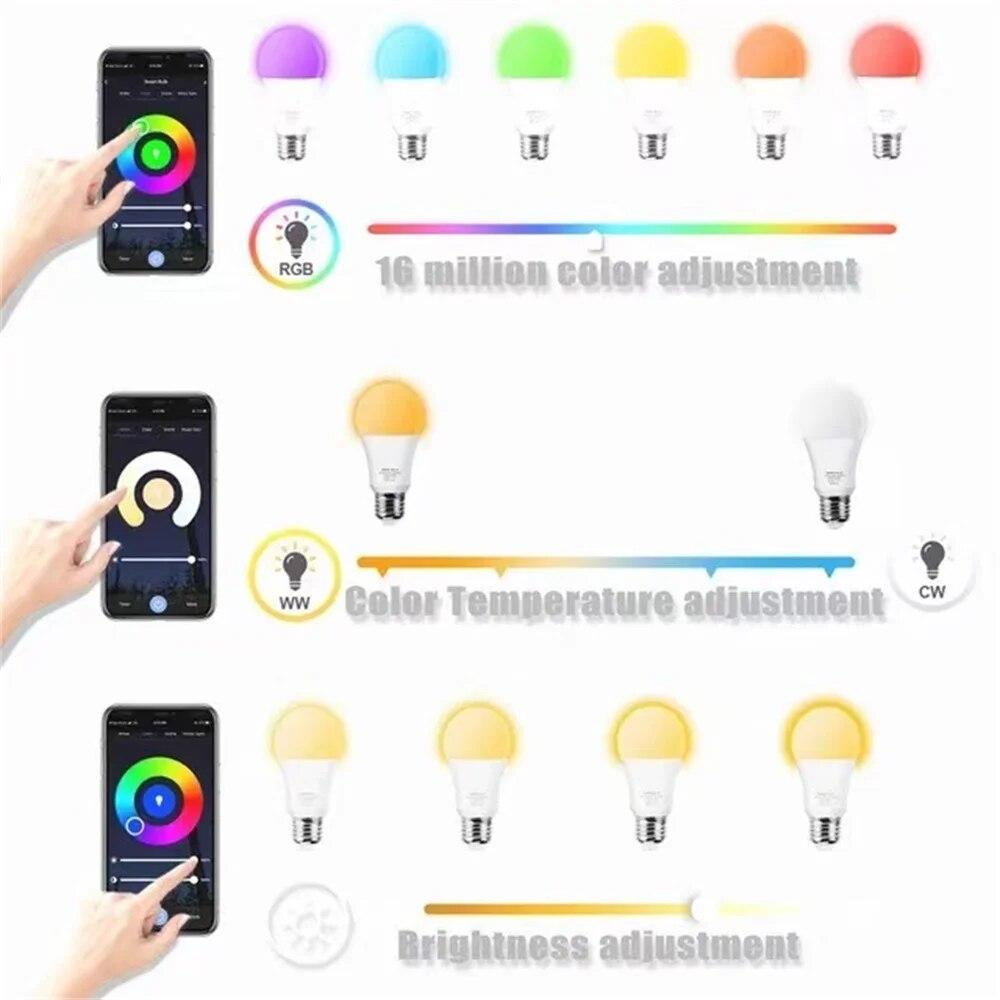 EWeink Matter, прямое подключение, Wi-Fi, RGB+, белая лампочка, умное управление через приложение, поддержка Homekit, Google Home, голосовой помощник Alexa
