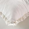 Coussin - Evea - 45 x 45 cm - Blanc - Déhoussable - Franges