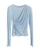 VIVACIOUS Briier Shirring Drape Tee_4 Colors
