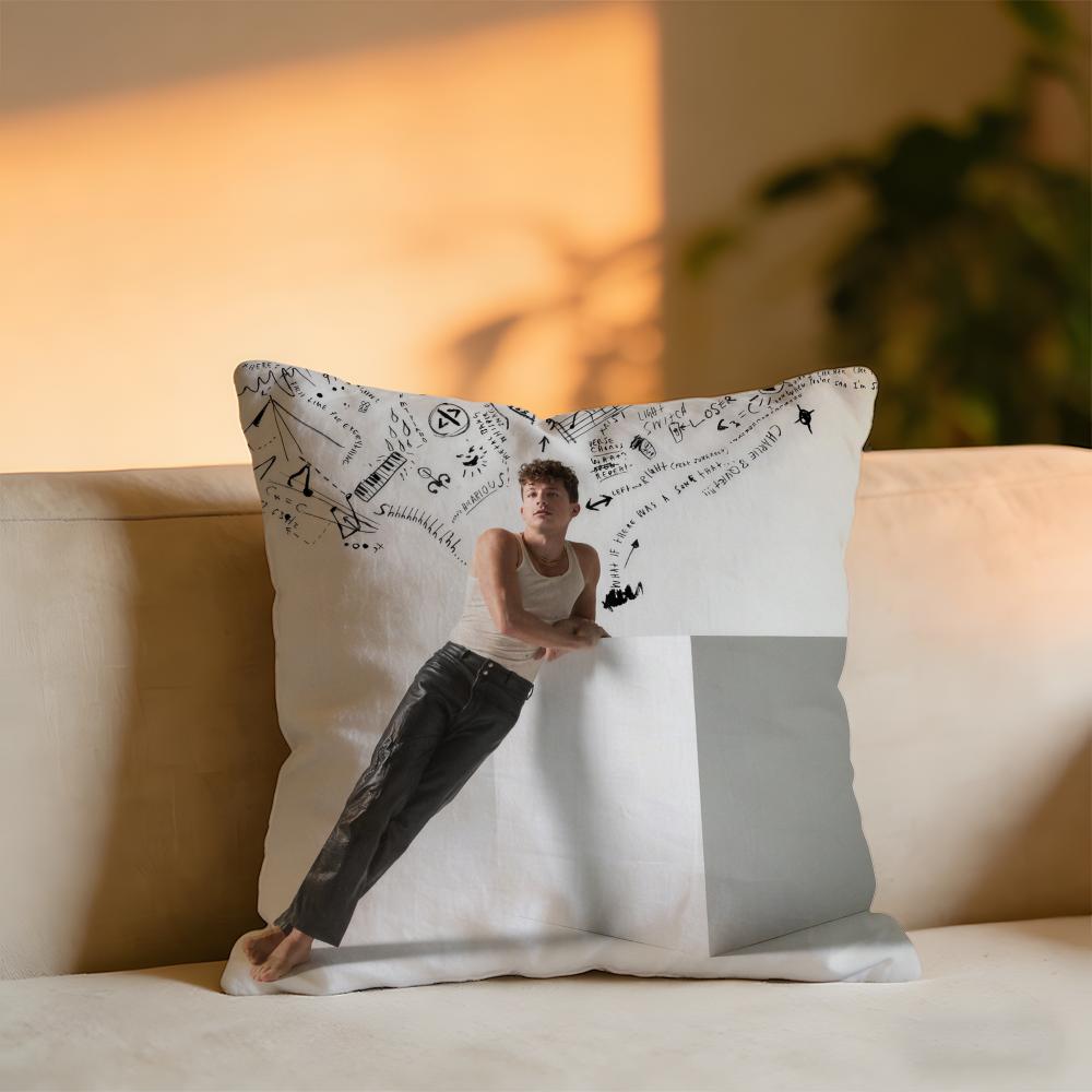 Charlie Puth Album Cushion Cover Cozy Velvet Throw PillowSoft Warm Cushion For Sofa Bed