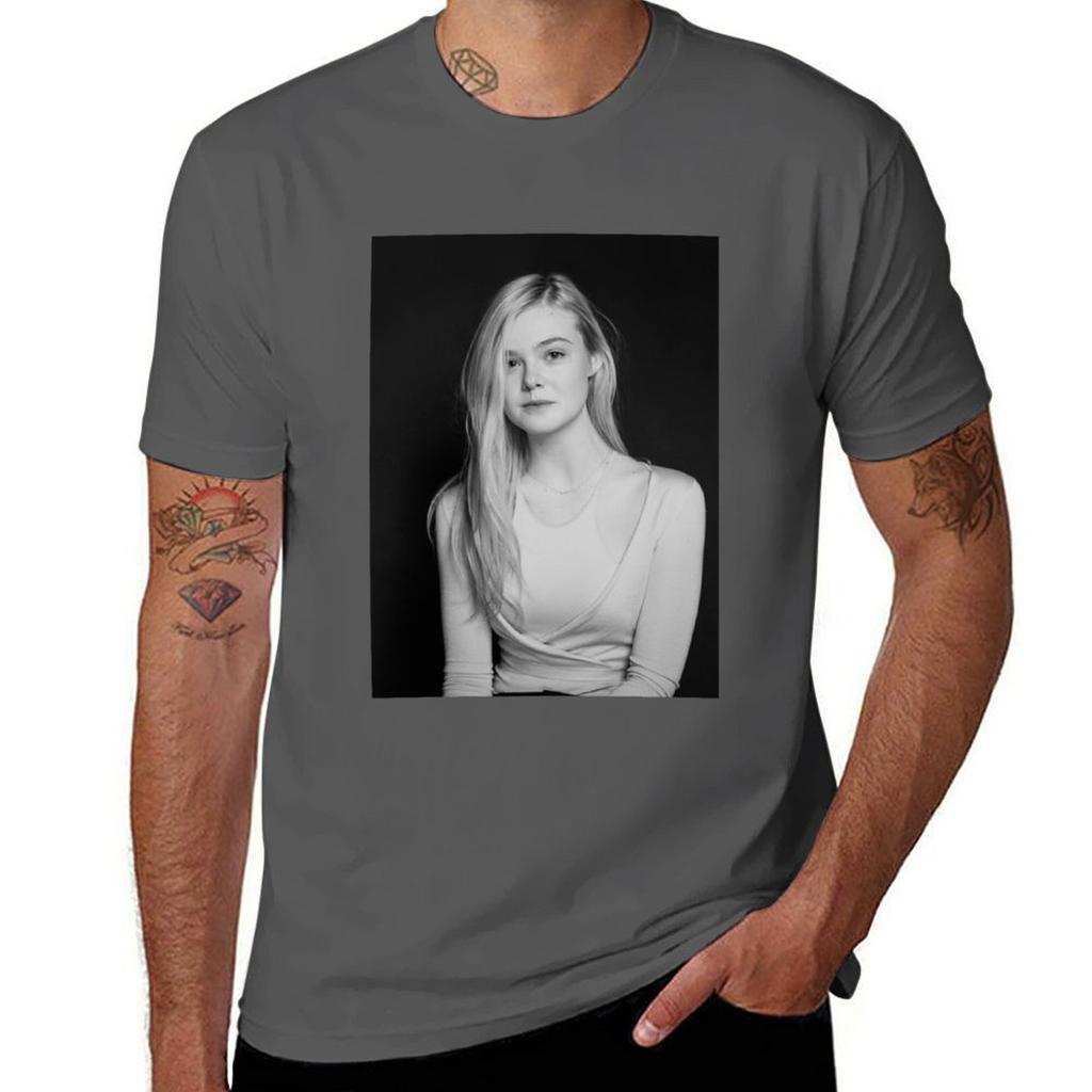 Elle Fanning T-Shirt man tshirt t shirts for man graphic vintage man t shirts for men T-Shirt