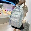 New Harajuku Cow Leopard Print Backpack, Light Make-up Class for Junior High School Students, and Large-capacity Backpack.