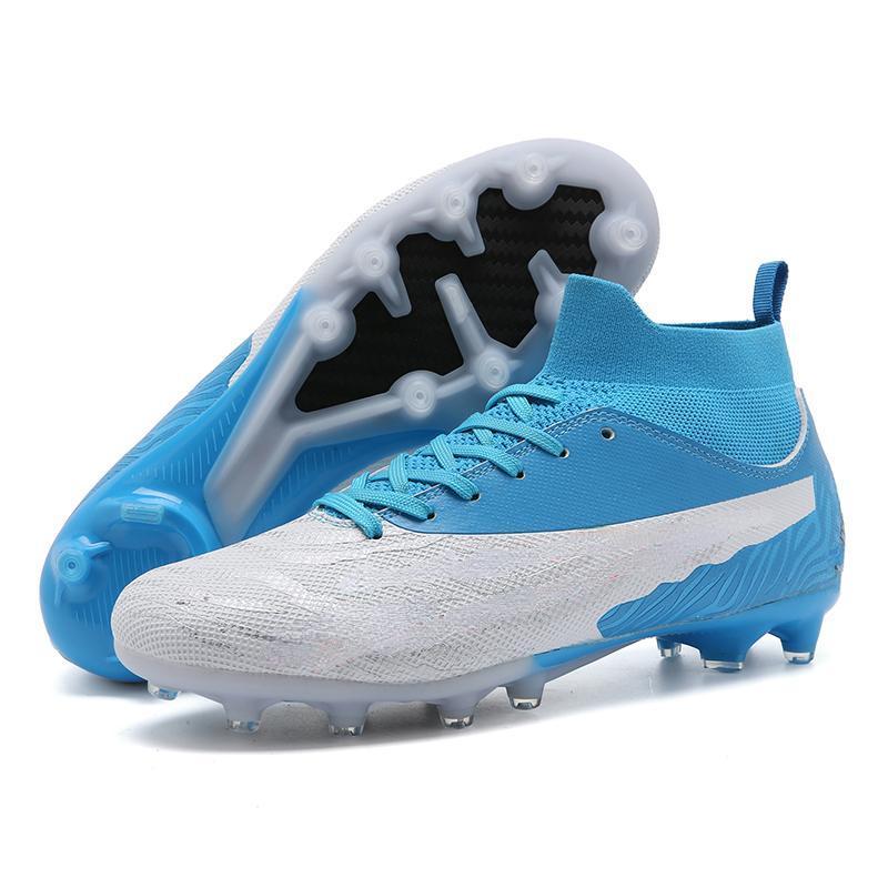 Fashion Unisex Football Boots High -Top AG Long Nail Male/women's High -elastic Socks Training Shoes Artificial Grass Football Boots