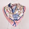 [BYSIFA] Navy Blue Chinese Roses Large Square Scarves New Female Elegant Large Silk Scarf Fashion Ladies Accessories 90*90cm