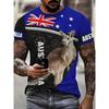 Summer Round Neck 3D Australia Flag Graphic Print Top Fashionable Casual Short Sleeved Men's T-shirts