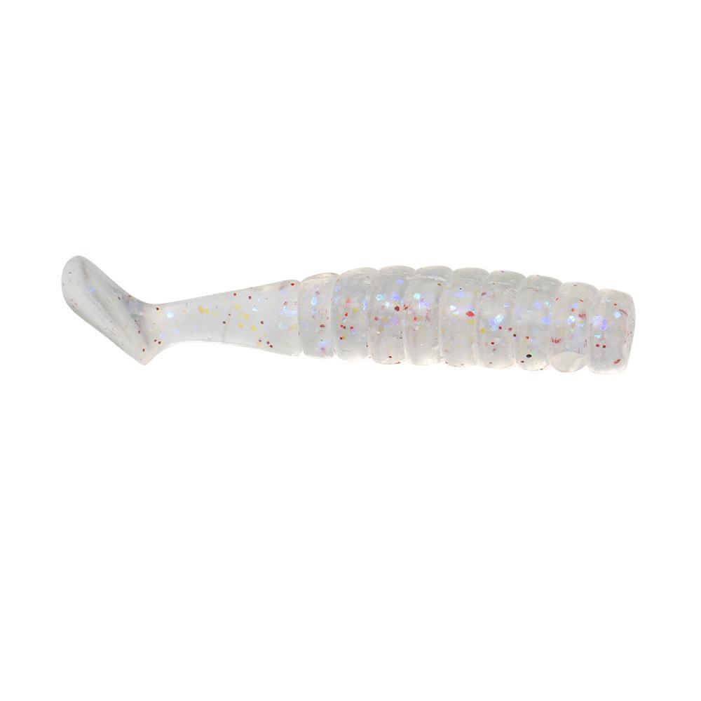 FUN Stainless Steel Artificial Soft Bait T-Tail Worm for Perch 50 Pack Freshwater & Seawater Use No Hooks