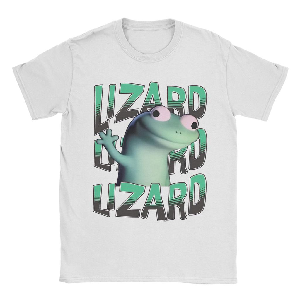 Unisex Unisexs Lizard Meme Funny Retro T Shirts Cotton Clothing Vintage Short Sleeve Round Collar Tees Classic TShirts