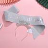 2Pcs/Set Women Happy Birthday Crown Shoulder Strap Rhinestone Headband Set My Birthday Sash Tiara Girls Parties Favor