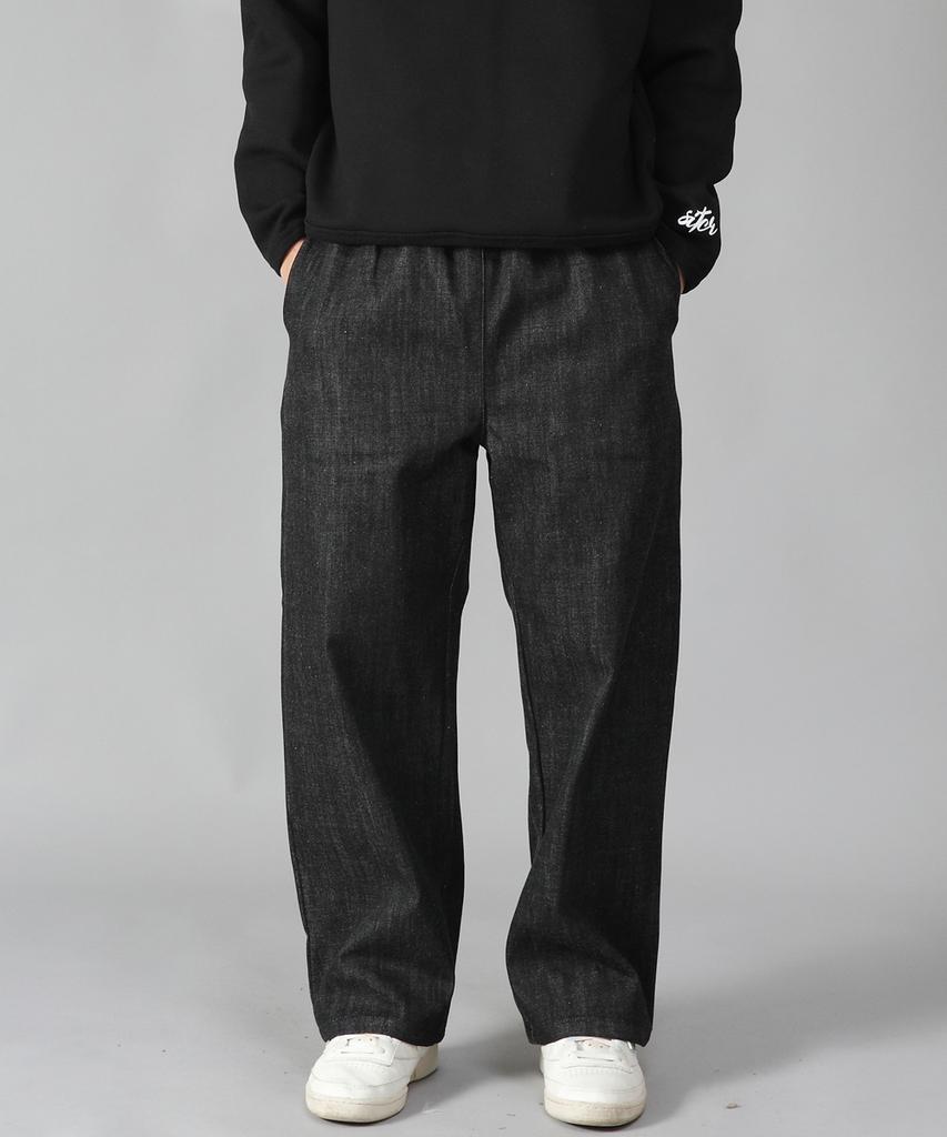 Seinteukeulu Широкие брюки Ex Wide Pants Exw-347 Черный деним Bks