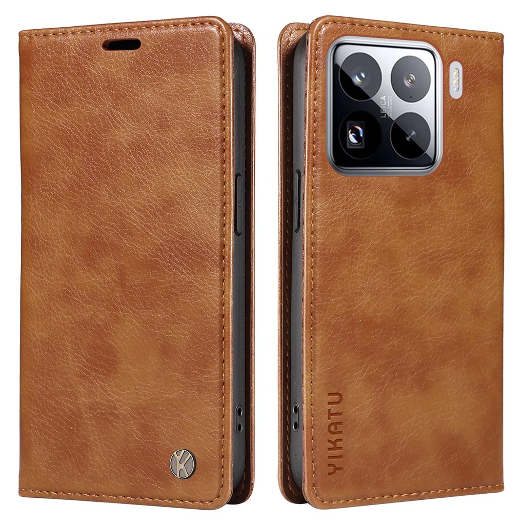 YIKATU YK-006 For Xiaomi 15 Pro Case Magnetic Closure Leather Phone Cover Litchi Texture