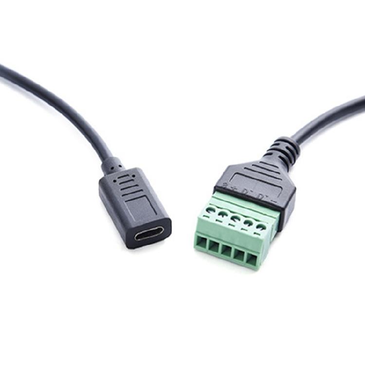 Кабель ПВХ Тип C USB Female к 5-контактному Винтовому Клеммному Кабелю для Плавной Интеграции с Различными Электронными Устройствами 5В