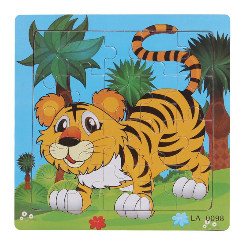 20-Piece Wooden Animal Cartoon Puzzle for Children Ages 3-7: Educational Early Learning Toy