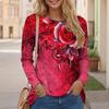 Casual High-quality Floral Pattern Women's Long Sleeved T-shirt