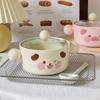 Корейская милая керамическая миска для лапши быстрого приготовления с крышкой миска для лапши быстрого приготовления для студенческого общежития порошок из улиток персональная миска