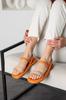 Women's Casual Sandals Orange Stone Single Strap Puff Summer Shoes 